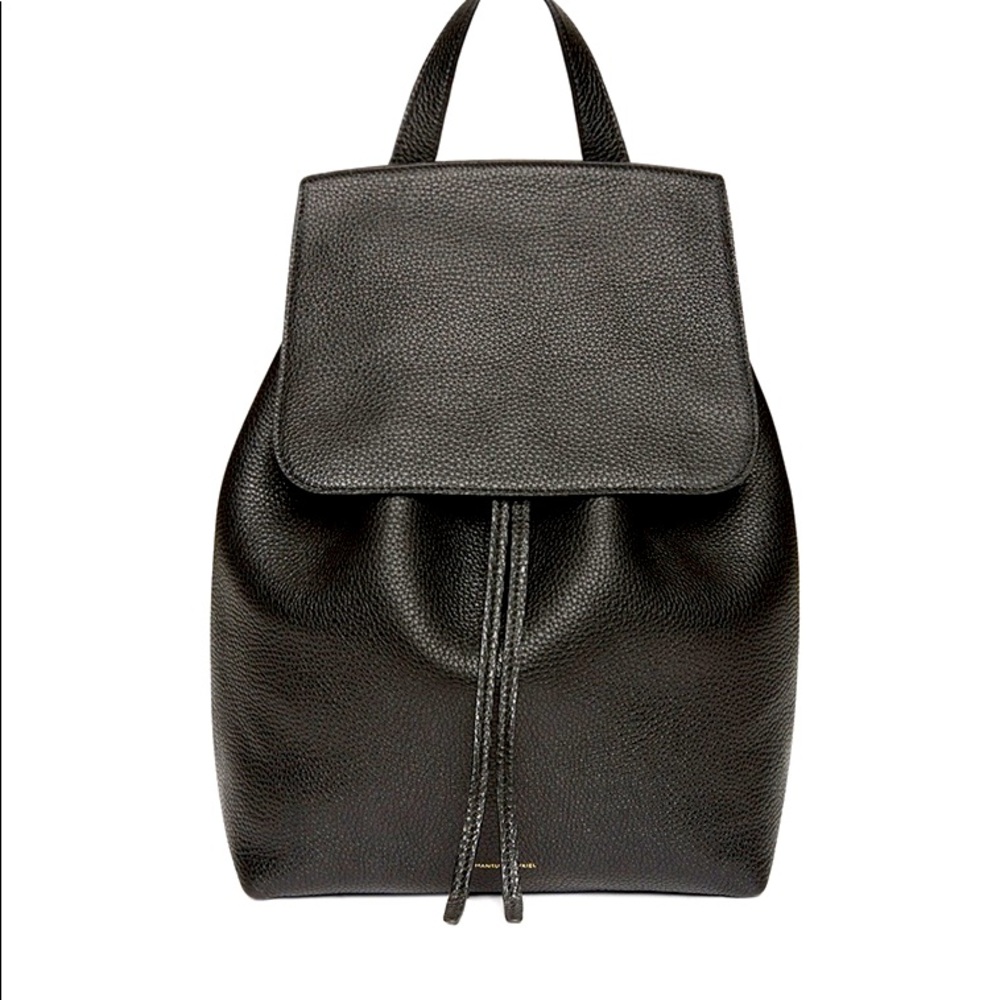 Mansur Gavriel Leather Backpack in Black